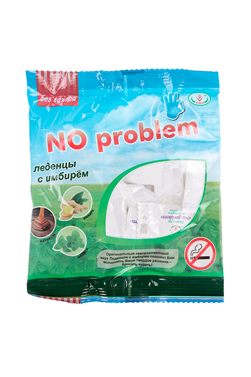 Леденцы Вулкан NO problem с имбирем аромат мелиссы и карамели б/сахара, 50 г