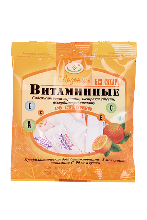 Леденцы Вулкан Витаминные со стевией б/сахара, 30 г