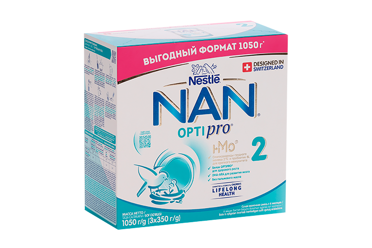 Смесь NAN2 Optipro молочная сухая (3х350г), 1 050 г
