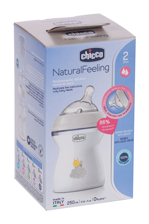 Бутылочка Chicco Natural Feeling силик соска с флексорами (с 2 мес), 250 мл