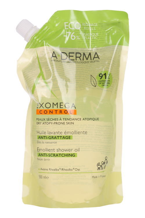Масло A-DERMA Exomega Control смягчающ д/душа сменный блок, 500 мл