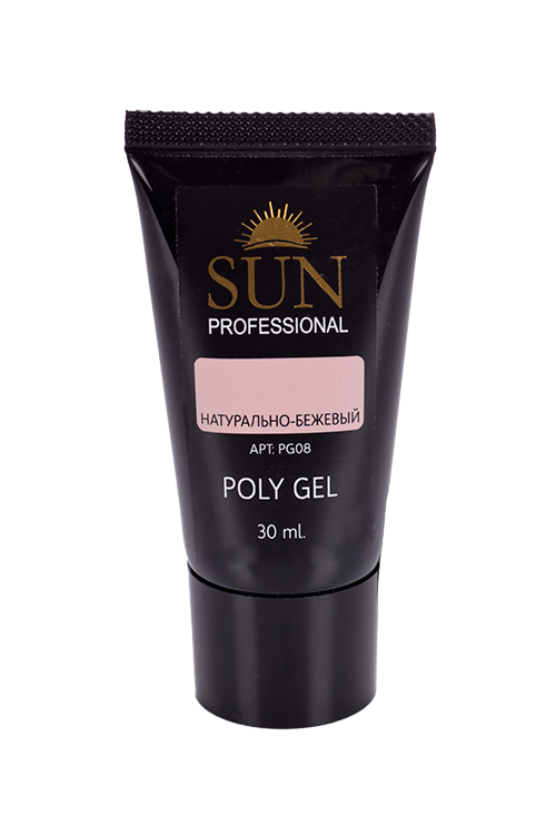 Полигель SUN Professional д/наращивания/дизайна/укрепления ногтей PG08 натур-беж 30 мл