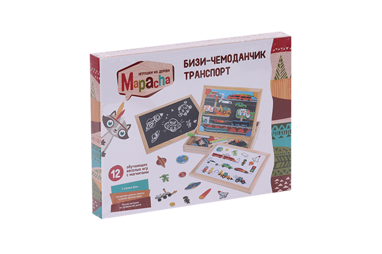 Игрушка-доска Mapacha Бизи-чемоданчик Транспорт магнитная д/рисования