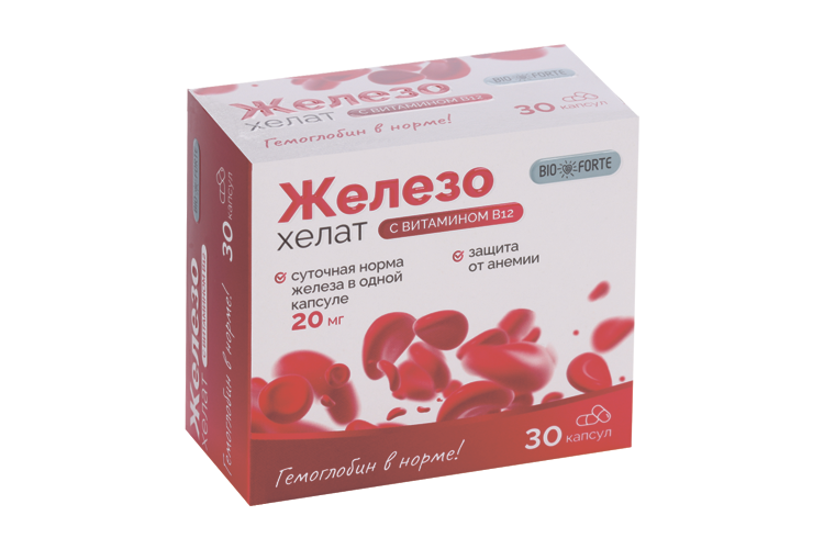 Железо+Витамин В12 BioForte, 30 шт, капсулы