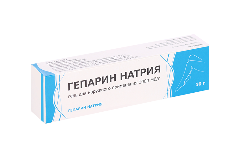 Гепарин натрия 1000 МЕ/г, 30 г, гель для наружного применения
