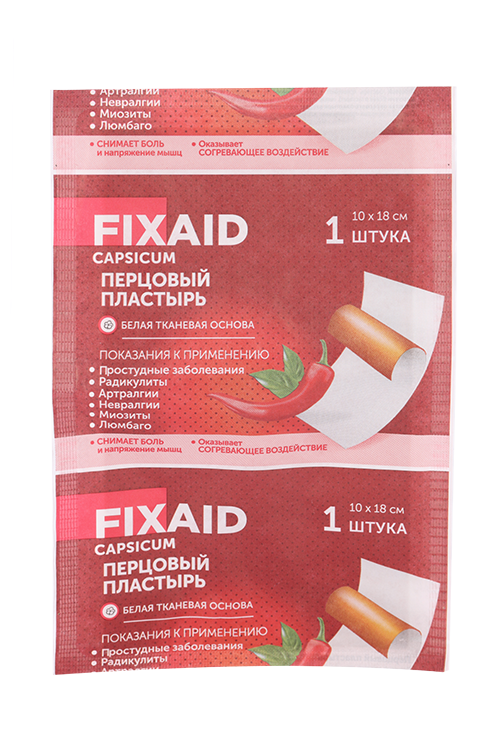 Пластырь перцовый Фиксэйд Доктор Перец без перфорации 10х18 см