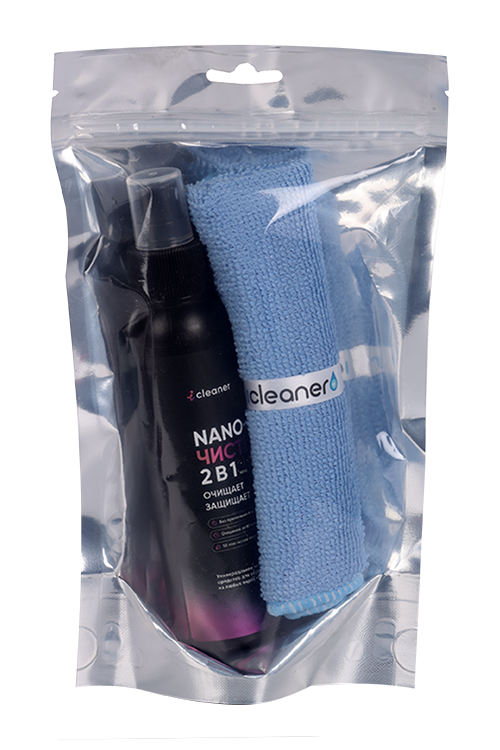 Набор icleaner Nano-Чистка+микрофибра д/обуви голубой 100 мл