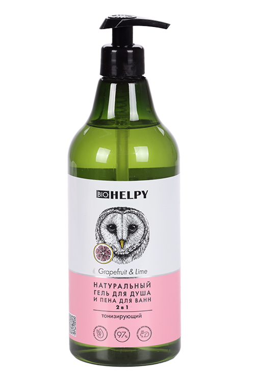 Гель д/душа Bio Helpy пена д/ванн тонизирующий 2в1 экстр лайма/грейпфрута, 750 мл