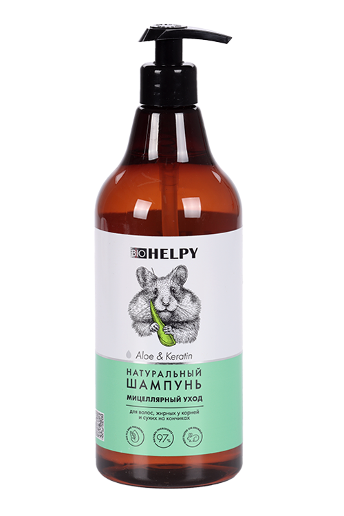 Шампунь Bio Helpy натур Мицеллярный уход сок алоэ/крапива/кератин, 750 мл