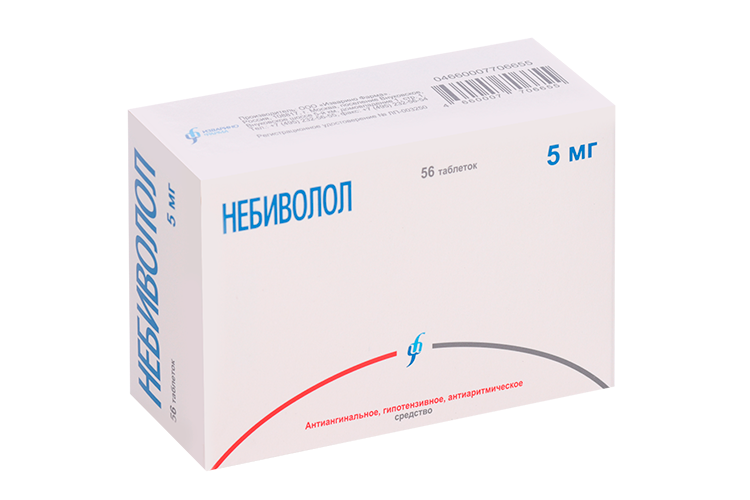 Небиволол 5 мг, 56 шт, таблетки