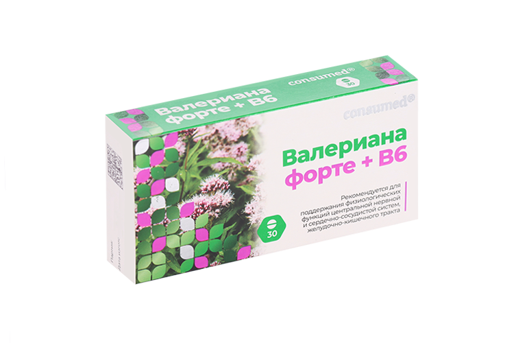 Валериана Форте+В6 Консумед, 30 шт, таблетки