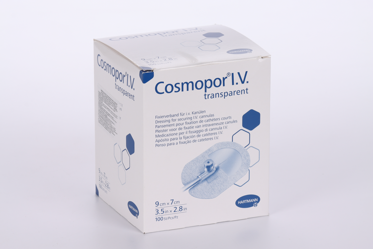 Повязка Cosmopor I.V. Transparent пластырного типа стерил д/фикс канюль 9х7 см, 100 шт