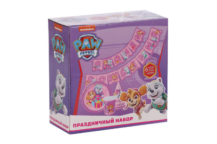 Набор Paw Patrol бум посуды С днем рождения! Скай и Эверест на 6 персон