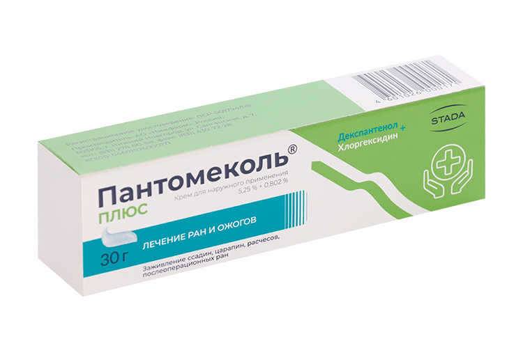 Пантомеколь Плюс 5.25%+0.802%, 30 г, крем для наружного применения