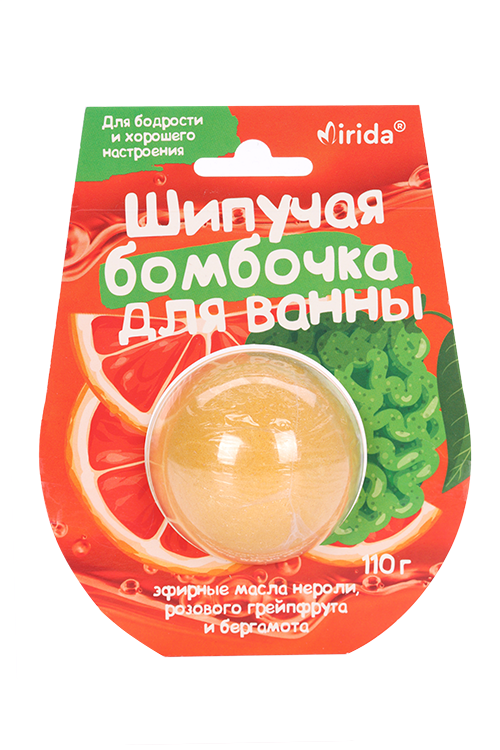 Бомбочка д/ванны Mirida Для бодрости и хорошего настроения шипучая, 110 г