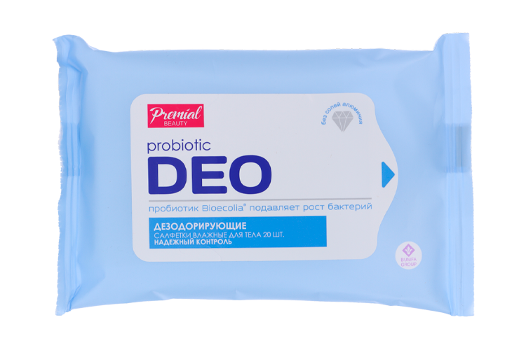 Салфетки Premial DEO влажные дезодорирующие, 20 шт