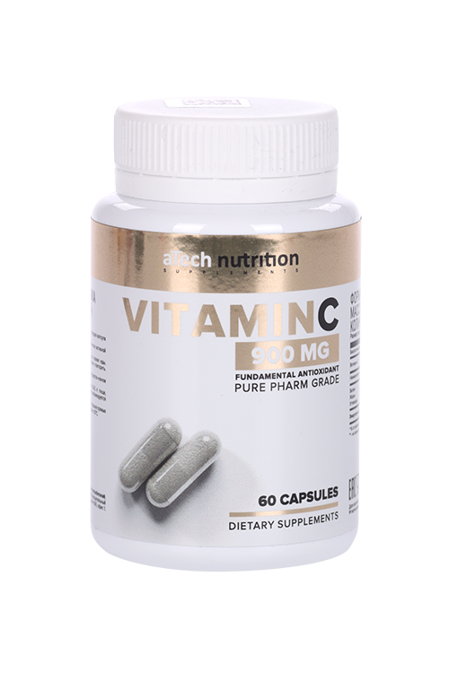 Витамин С Vitamin C аскорбиновая к-та aTech Nutrition, 60 шт, капсулы желатиновые мягкие