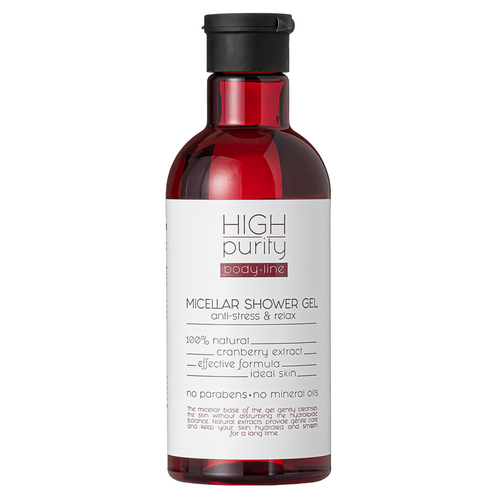 Мицеллярный гель для душа HIGH purity с натуральным экстрактом клюквы, 350мл.