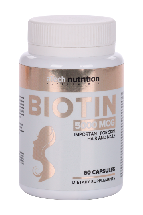 Биотин aTech nutrition, 450 мг, 60 шт, капсулы желатиновые твердые