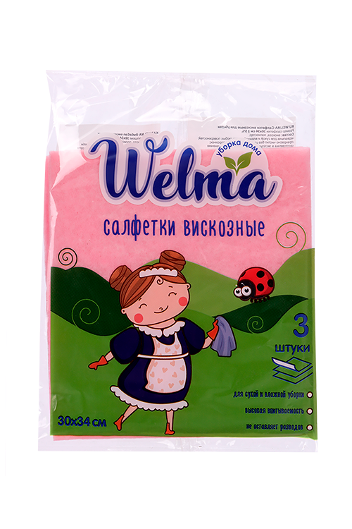 Салфетка Welma вискозная 3 шт