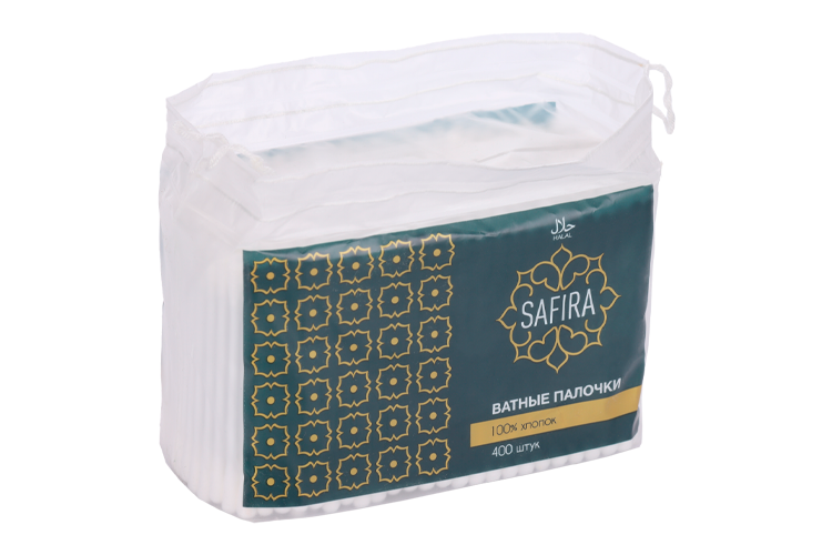 Ватные палочки SAFIRA, 400 шт, пакет