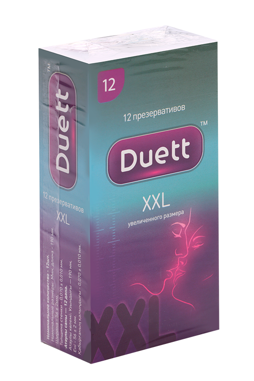 Презервативы Duett XXL, 12 шт