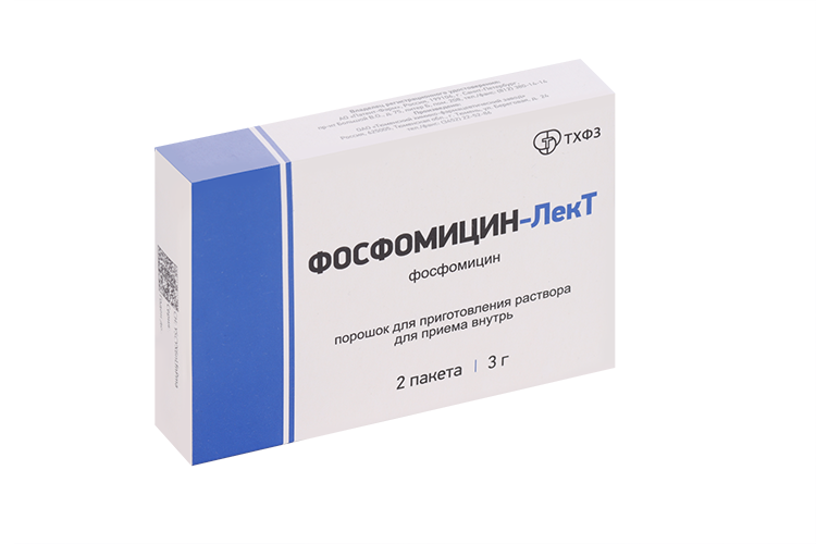 Фосфомицин-ЛекТ 3 г, 2 шт, порошок для приготовления раствора для приема внутрь
