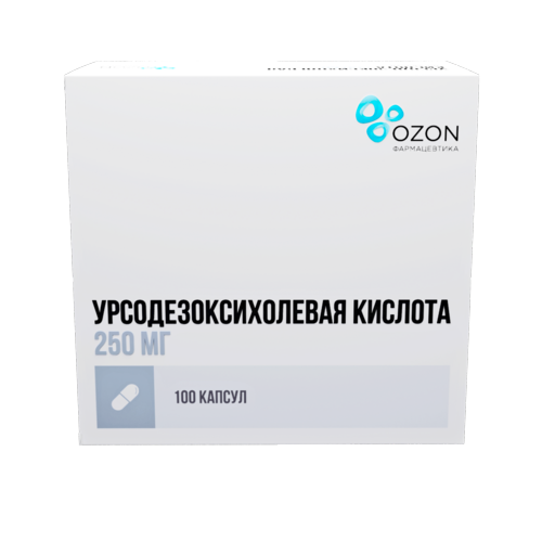 Урсодезоксихолевая кислота 250 мг, 100 шт, капсулы
