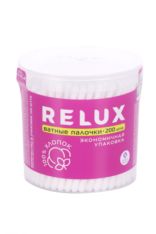 Ватные палочки RELUX цилиндр, 200 шт