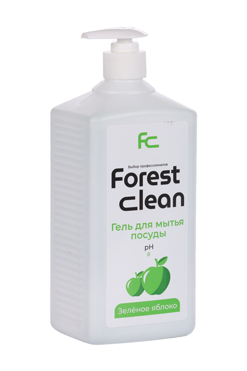 Гель Forest clean Зеленое яблоко д/посуды с помпой 1 л