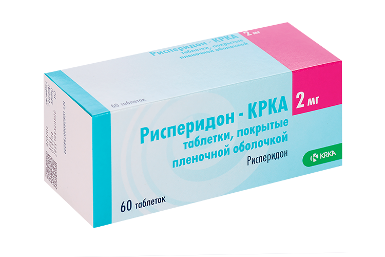 Рисперидон-КРКА 2 мг, 60 шт, таблетки покрытые пленочной оболочкой