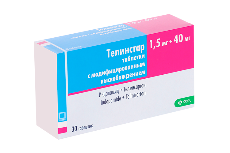 Телинстар 1.5 мг+40 мг, 30 шт, таблетки с модифицированным высвобождением