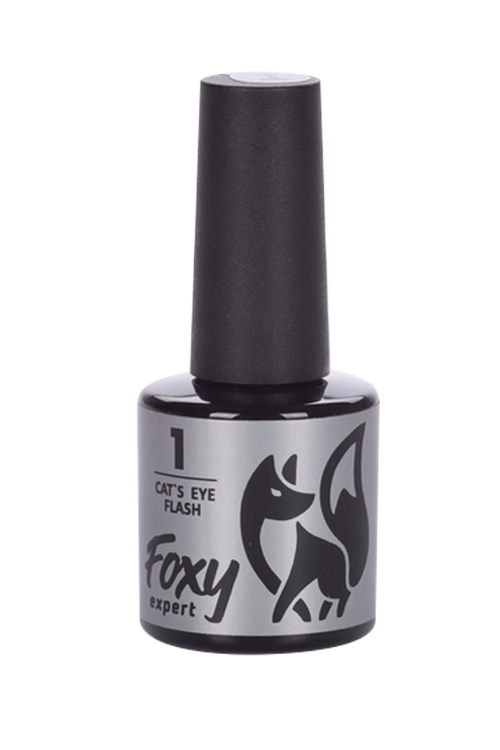 Гель-лак FOXY EXPERT CAT’S EYE FLASH светоотражающий д/ногтей N1 8 мл