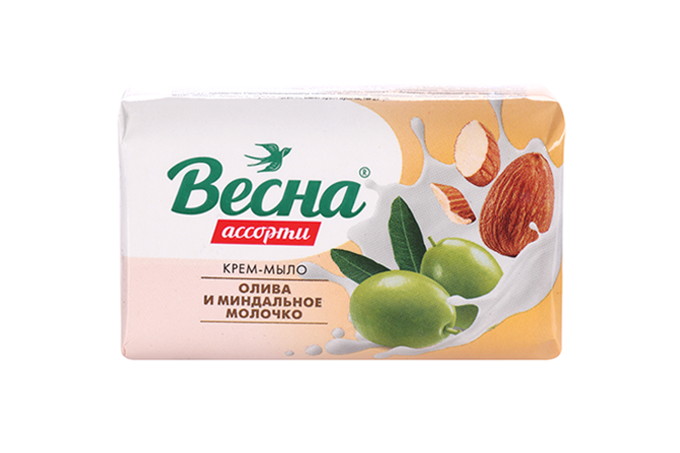 Крем-мыло Весна Ассорти олива/миндальное молочко, 90 г