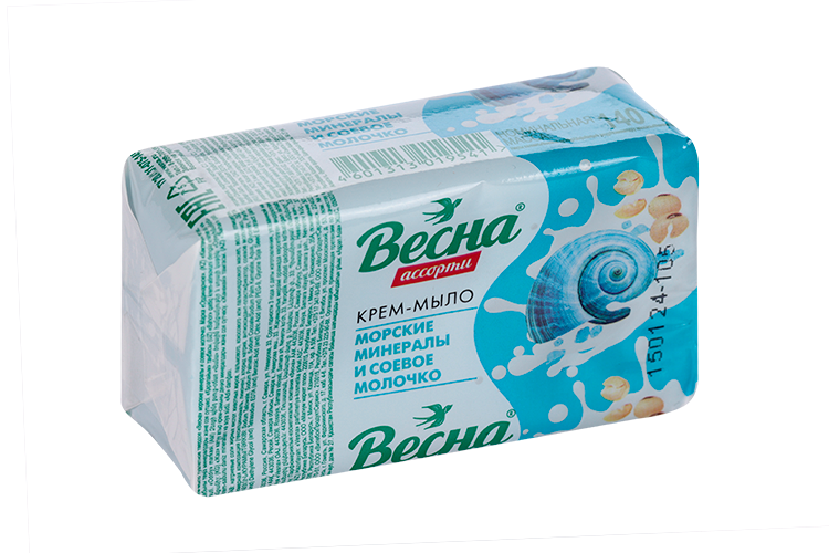 Мыло Весна Ассорти морские минералы/соевое молочко, 140 г