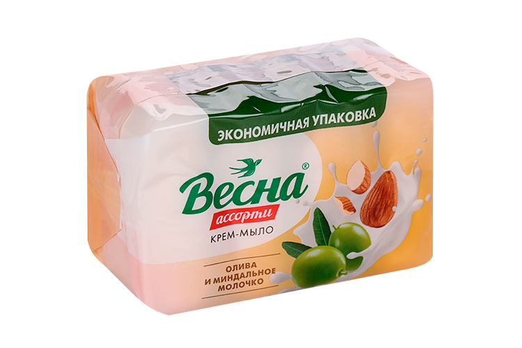 Мыло Весна Ассорти олива/миндальное молочко, 300 г