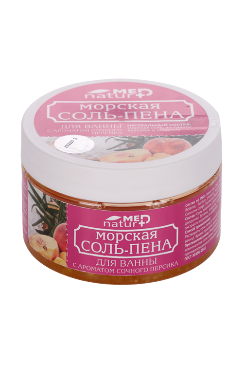 Морская соль-пена Naturned д/ванн с ароматом сочного персика, 250 мл