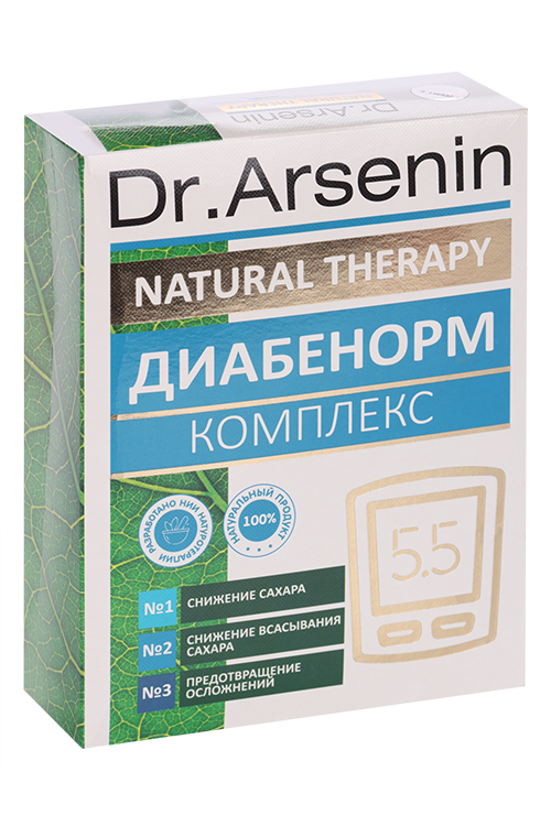 Набор 3в1 Диабенорм Dr Arsenin 2 фл по 60 кап+200 г пор д/напитка