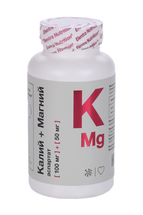 Калий+Магний аспартат Elentra Nutrition, 120 шт, капсулы