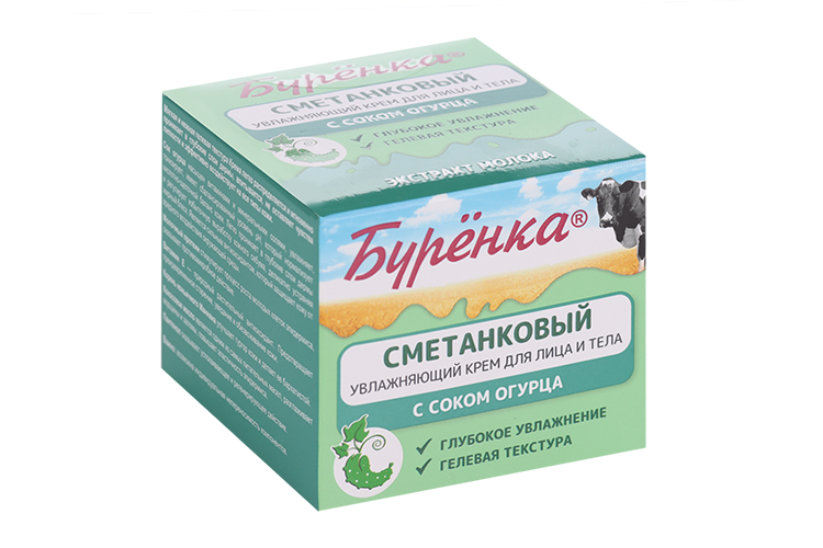 Крем Лошадиная сила Буренка сметанковый с соком огурца д/лица и тела, 100 мл