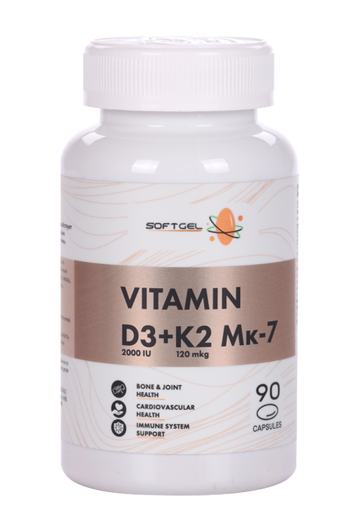 Vitamin D3+K2 MK-7 SOFTGEL, 90 шт, капсулы
