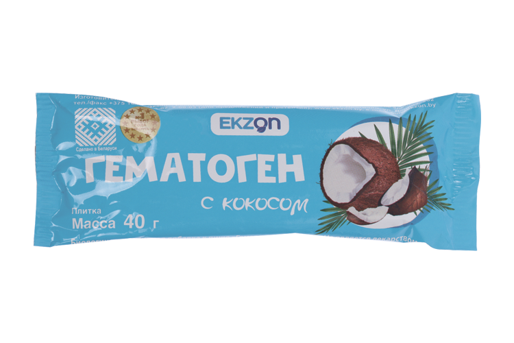 Гематоген Экзон с кокосом, 40 г