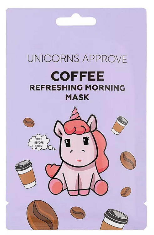 Тканевая маска для лица UNICORNS APPROVE с экстрактом кофе «утренняя освежающая», 28 мл.