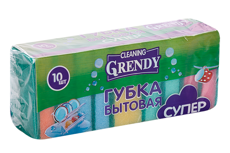 Губки Grendy Супер бытовая 10 шт