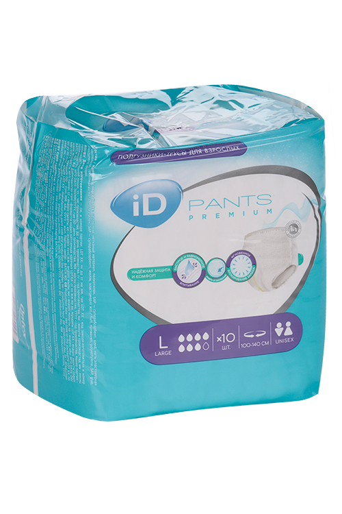 Трусы-подгузники ID pants Premium д/взрослых L, 10 шт, (730341580-05)