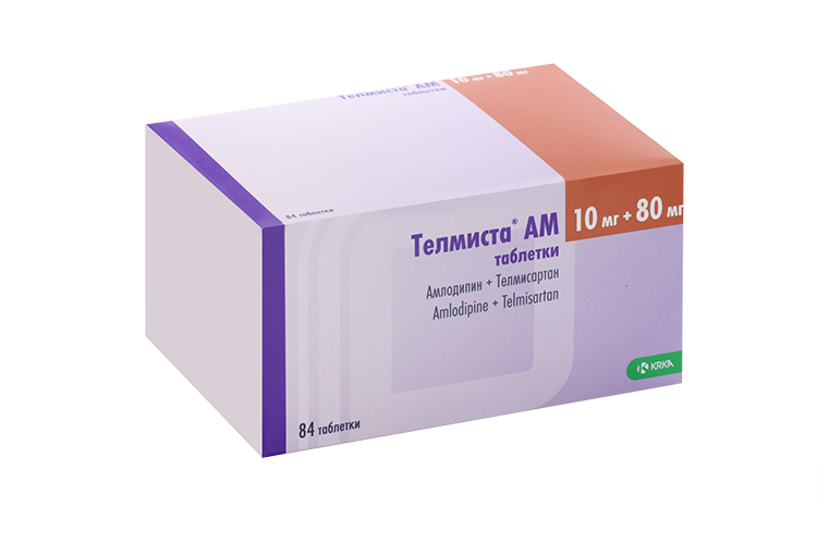 Телмиста АМ 10 мг+80 мг, 84 шт, таблетки