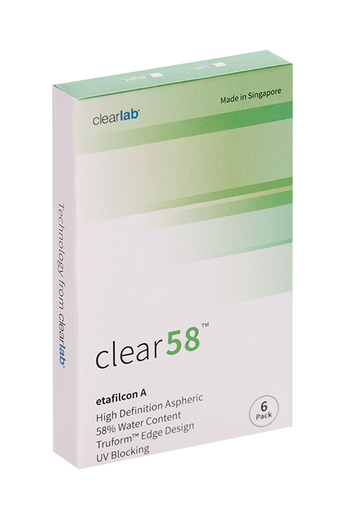 Линзы Clearlab Clear58 контактные R 8.3 (диоптрия -4,5), 6 шт