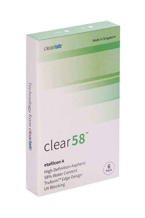 Линзы Clearlab Clear58 контактные R 8.7 (диоптрия +4,0), 6 шт