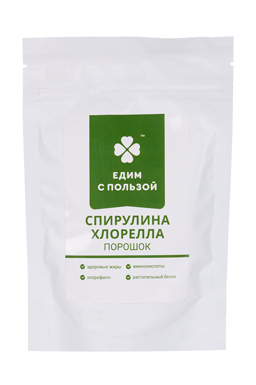 Спирулина + хлорелла МИКС порошок д/повышения иммунитета/детоксикации, 100 г, БАД