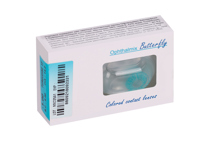 Линзы Офтальмикс Butterfly 1Т Turquoise/Tosca R 8.6 (диоптрия -1,0), 2 шт